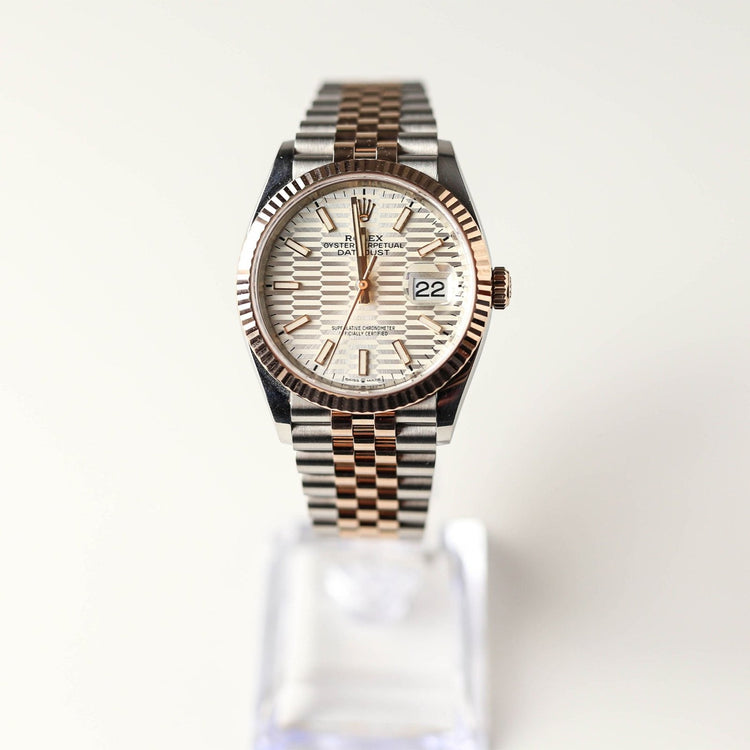 Datejust rose gold fluted pattern 36 - Duci Watches