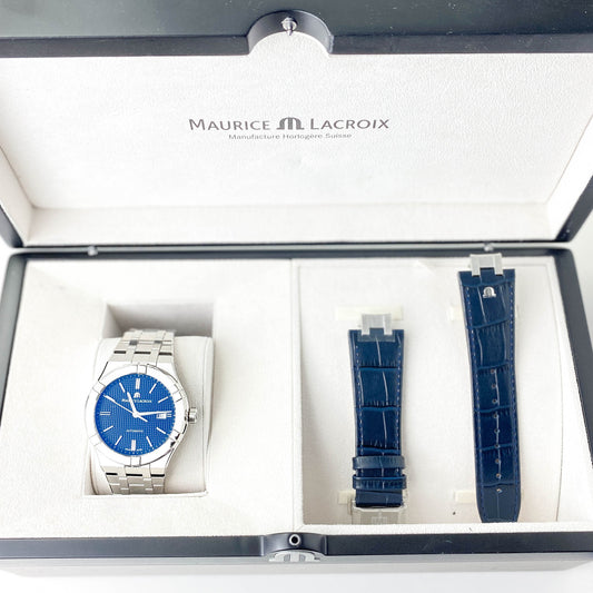 Maurice Lacroix Aikon Automatic 42 Blue with interchangeable strap (leather)