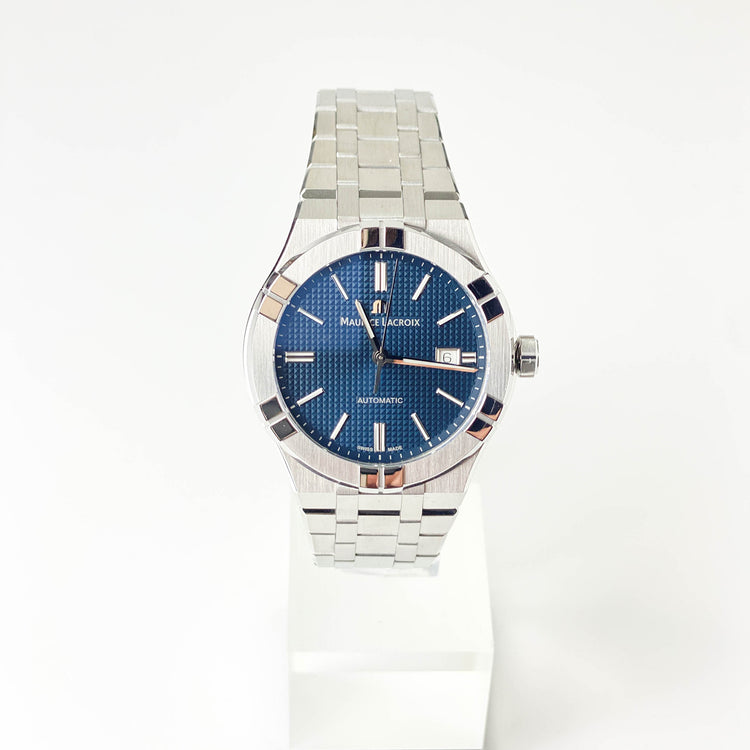 Maurice Lacroix Aikon Automatik 42 Blau mit Wechselband (Leder)