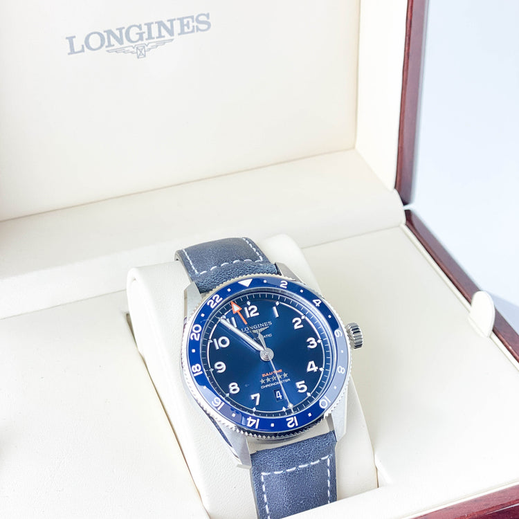 Longines Spirit Automatic Blue Dial Stainless Zulu Time Blue Dial 42mm