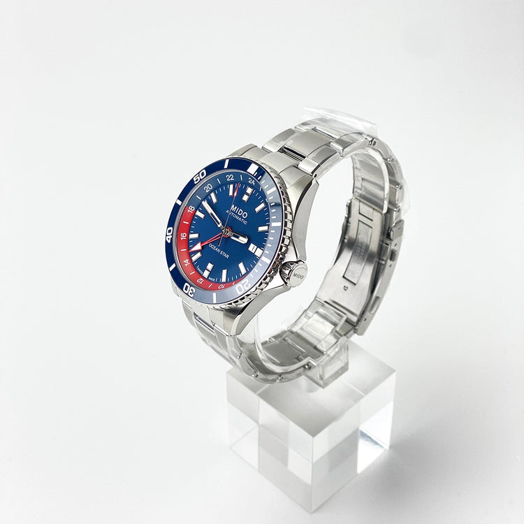 Mido Ocean Star GMT Blue Red