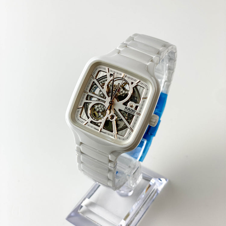 Rado True Square Automatic Open Heart 38mm White