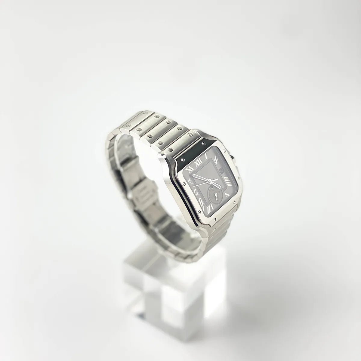 Santos De Cartier Dual Time gray Dial - Duci Watches