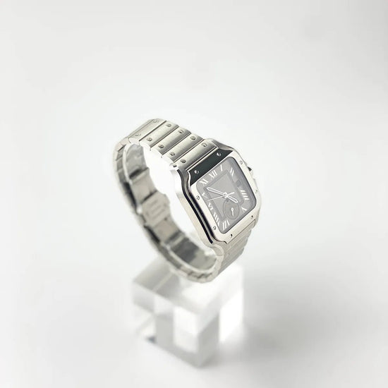 Santos De Cartier Dual Time gray Dial - Duci Watches