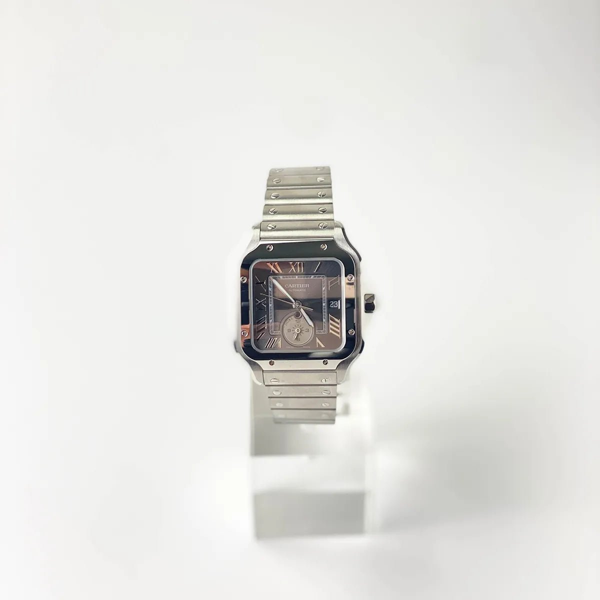 Santos De Cartier Dual Time gray Dial - Duci Watches