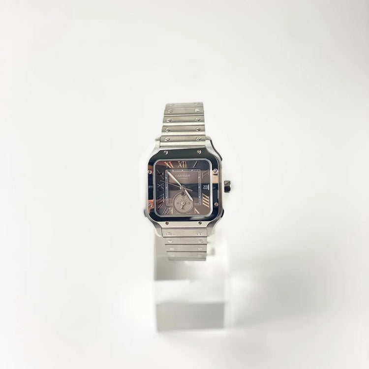 Santos De Cartier Dual Time gray Dial - Duci Watches