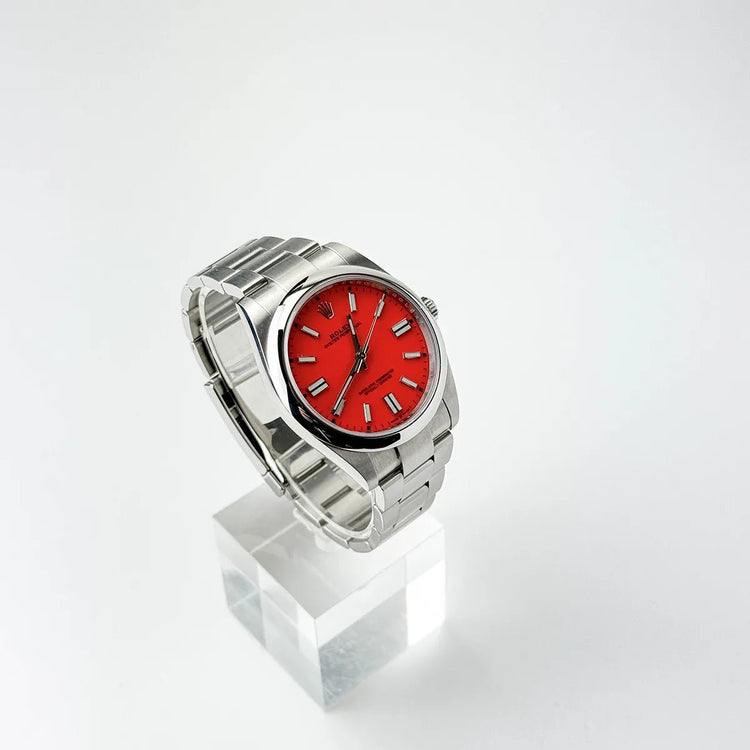 Oyster Perpetual 41 Coral Red - Duci Watches