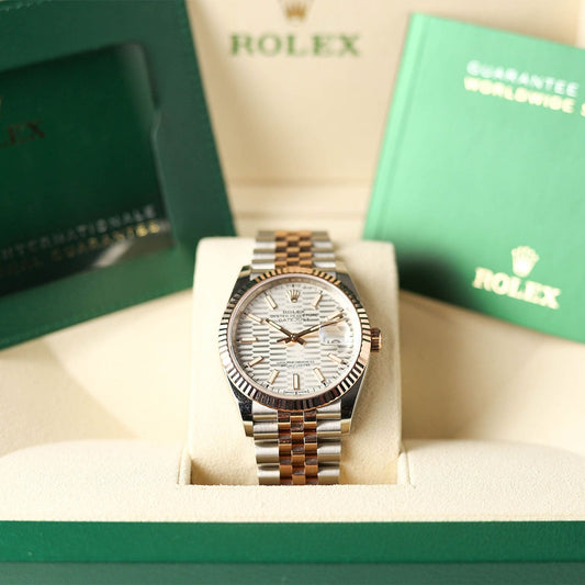 Datejust rose gold fluted pattern 36 - Duci Watches