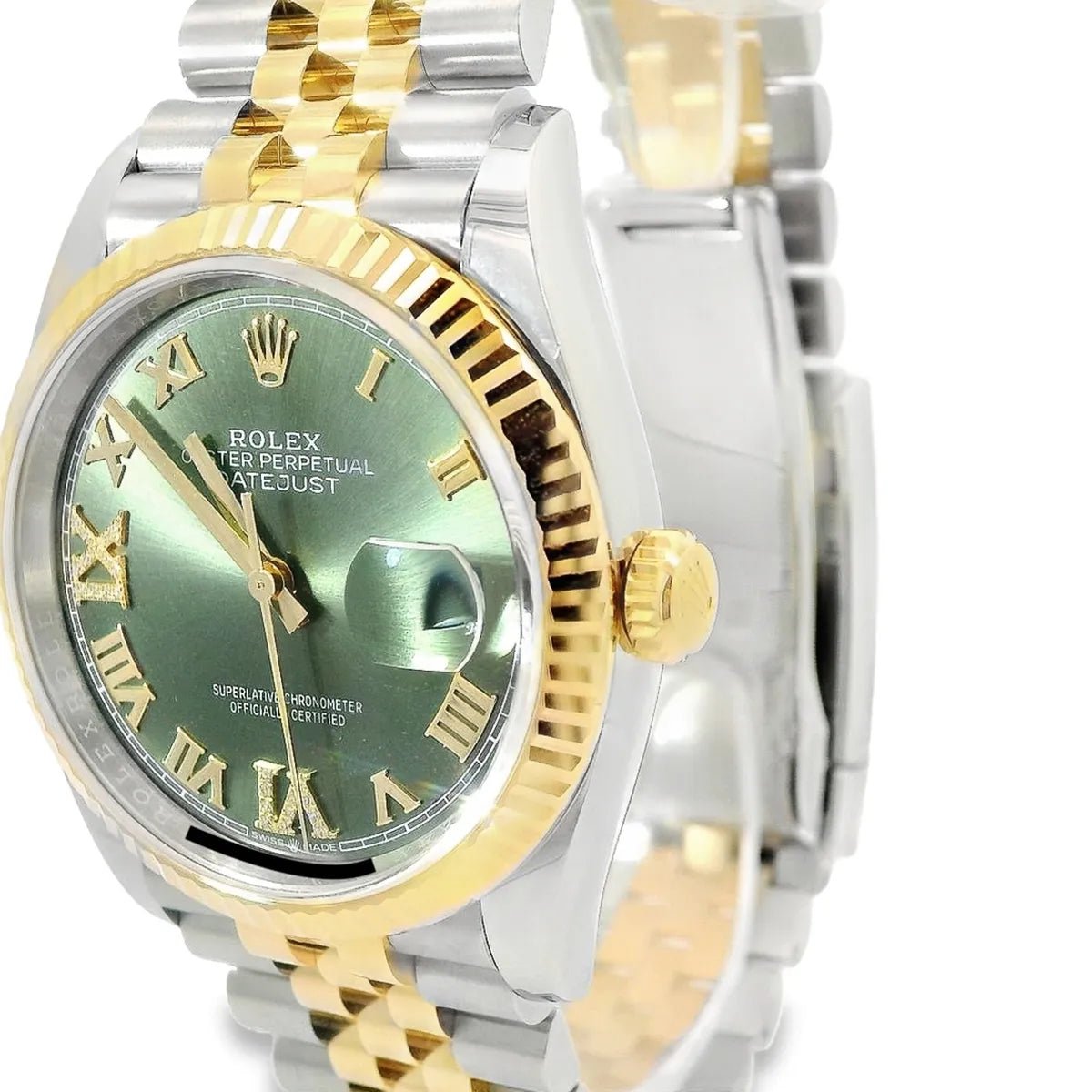 Rolex Datejust 36 green roman dial - Duci Watches