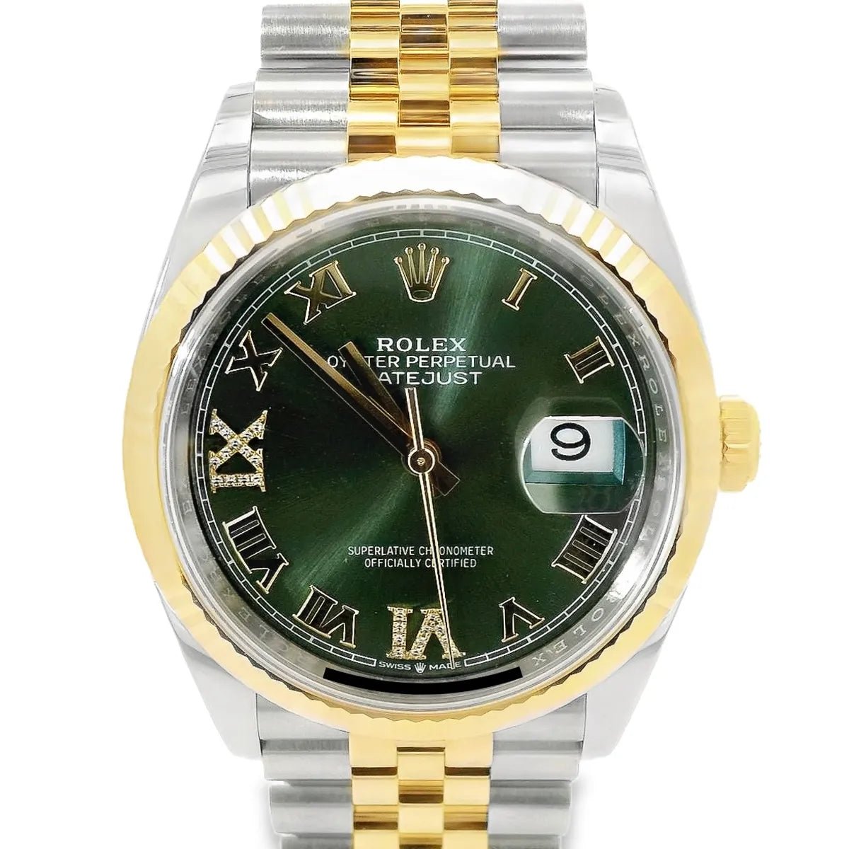 Rolex Datejust 36 green roman dial - Duci Watches