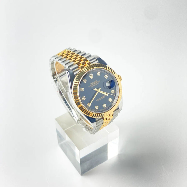 Datejust 41 Black Dial Diamonds Bicolor - Duci Watches