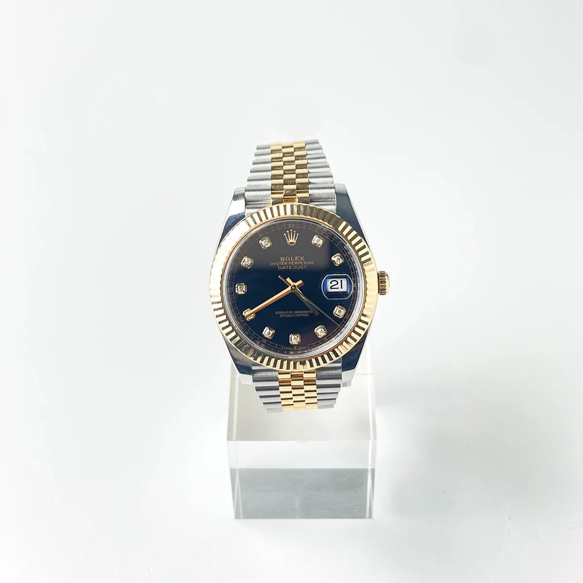 Datejust 41 Black Dial Diamonds Bicolor - Duci Watches