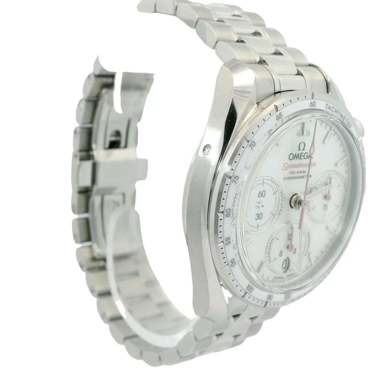 Omega Speedmaster 38 Chronograph Co - axial MOP DIal - Duci Watches