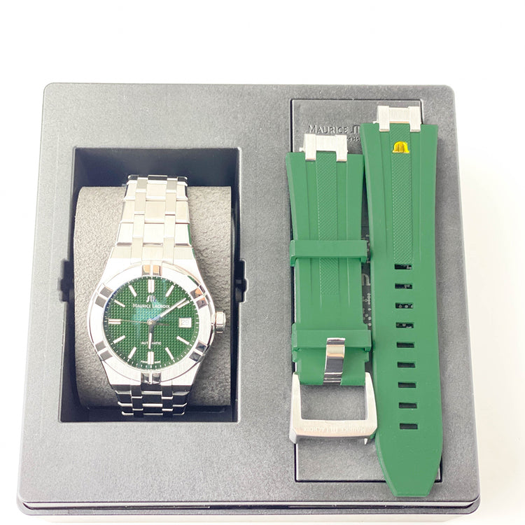 Aikon Automatic 39 Green plus rubber strap