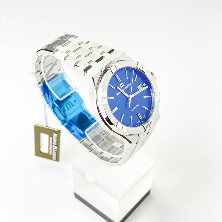 Aikon Automatik 42 Blau mit Wechselband (Leder)