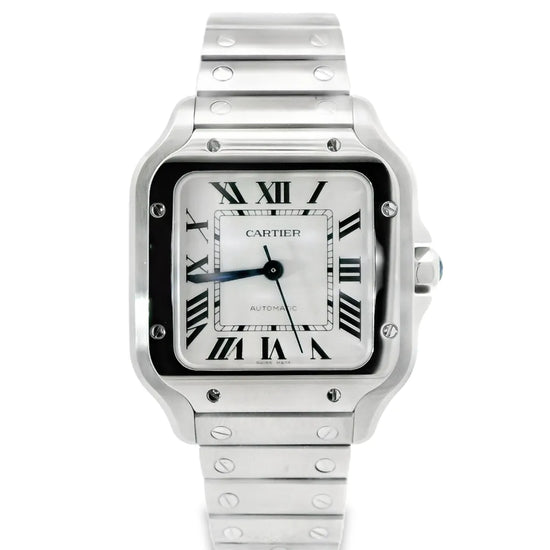 Cartier Santos De Cartier White Dial Medium - Duci Watches