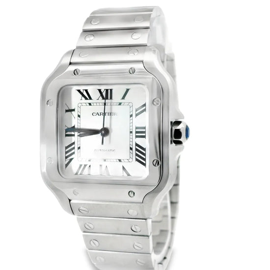 Cartier Santos De Cartier White Dial Medium - Duci Watches