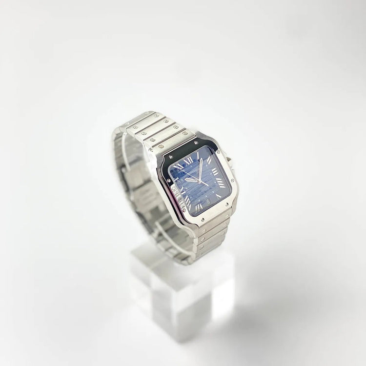 Santos De Cartier Blue Dial Large - Duci Watches