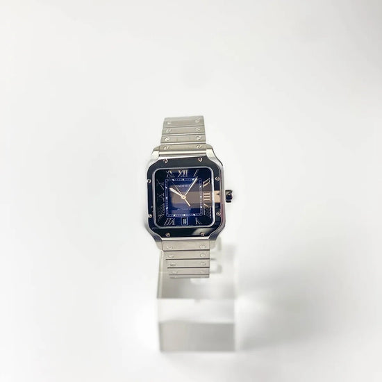 Santos De Cartier Blue Dial Large - Duci Watches